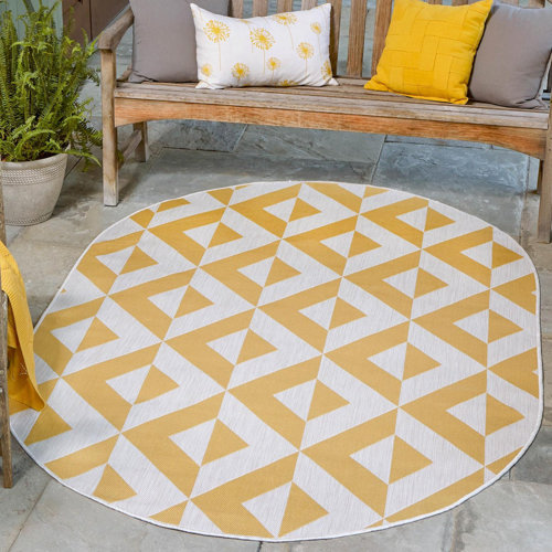 Wayfair 5' x 8' Yellow & Gold Outdoor Rugs You'll Love in 2023